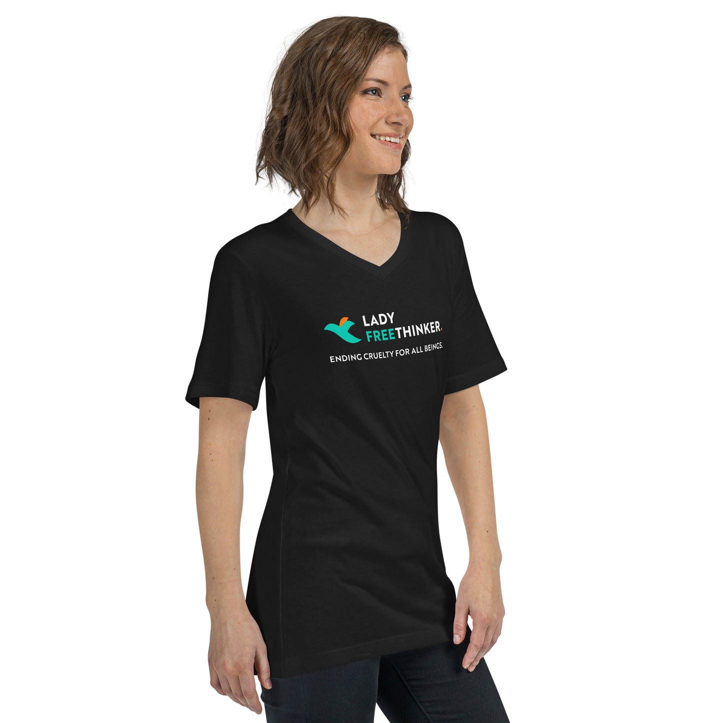 Unisex Short Sleeve V-Neck T-Shirt - Lady Freethinker Store