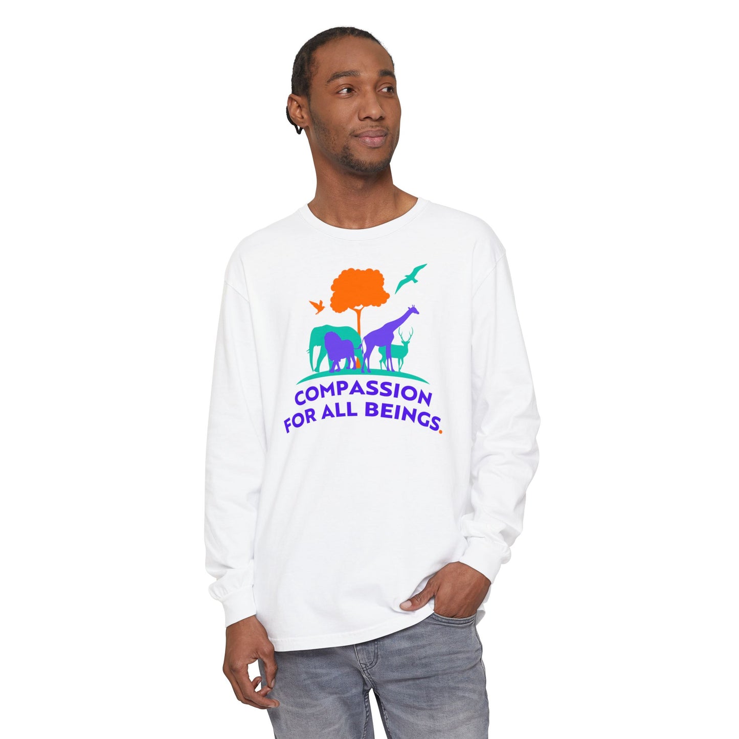 Compassion w/ Logo On Back Long Sleeve T-Shirt