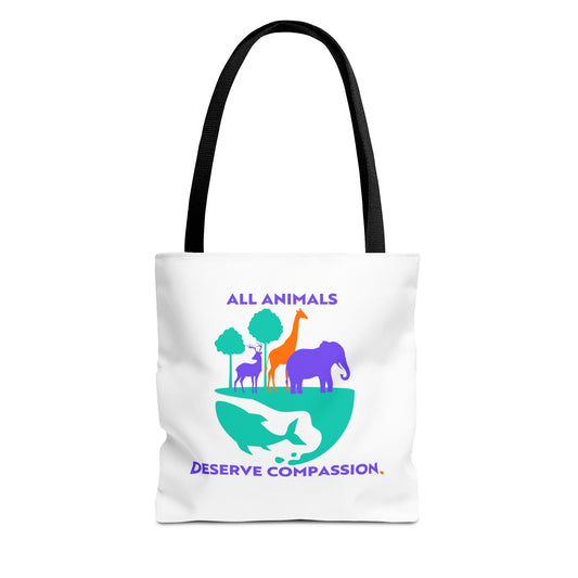 All Animals Deserve Compassion Tote Bag