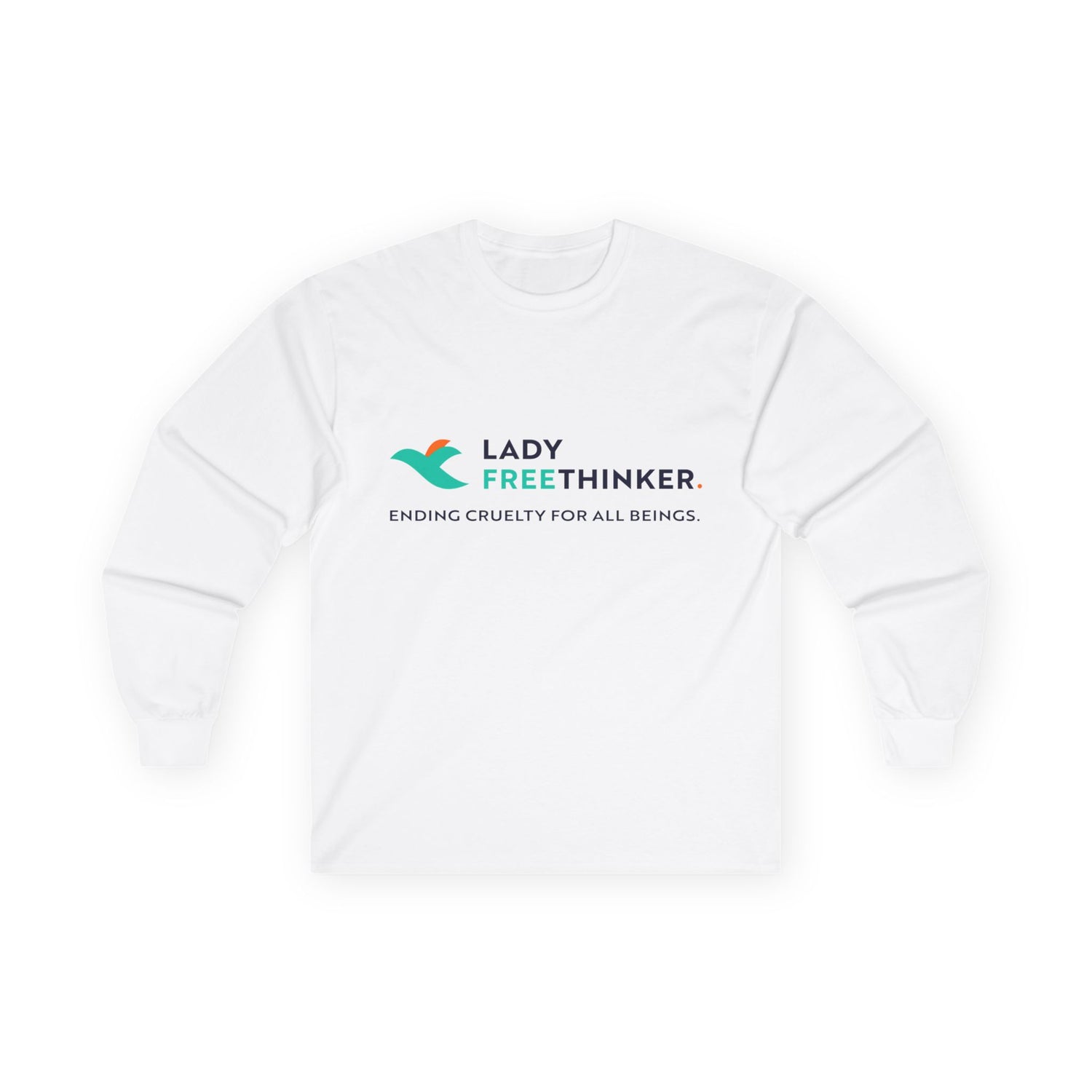 LFT Logo Unisex Ultra Cotton Long Sleeve Tee WHITE - Lady Freethinker Store