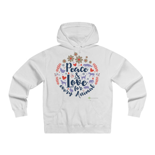 'Peace and Love for Every Animal' Hoodie - Lady Freethinker Store